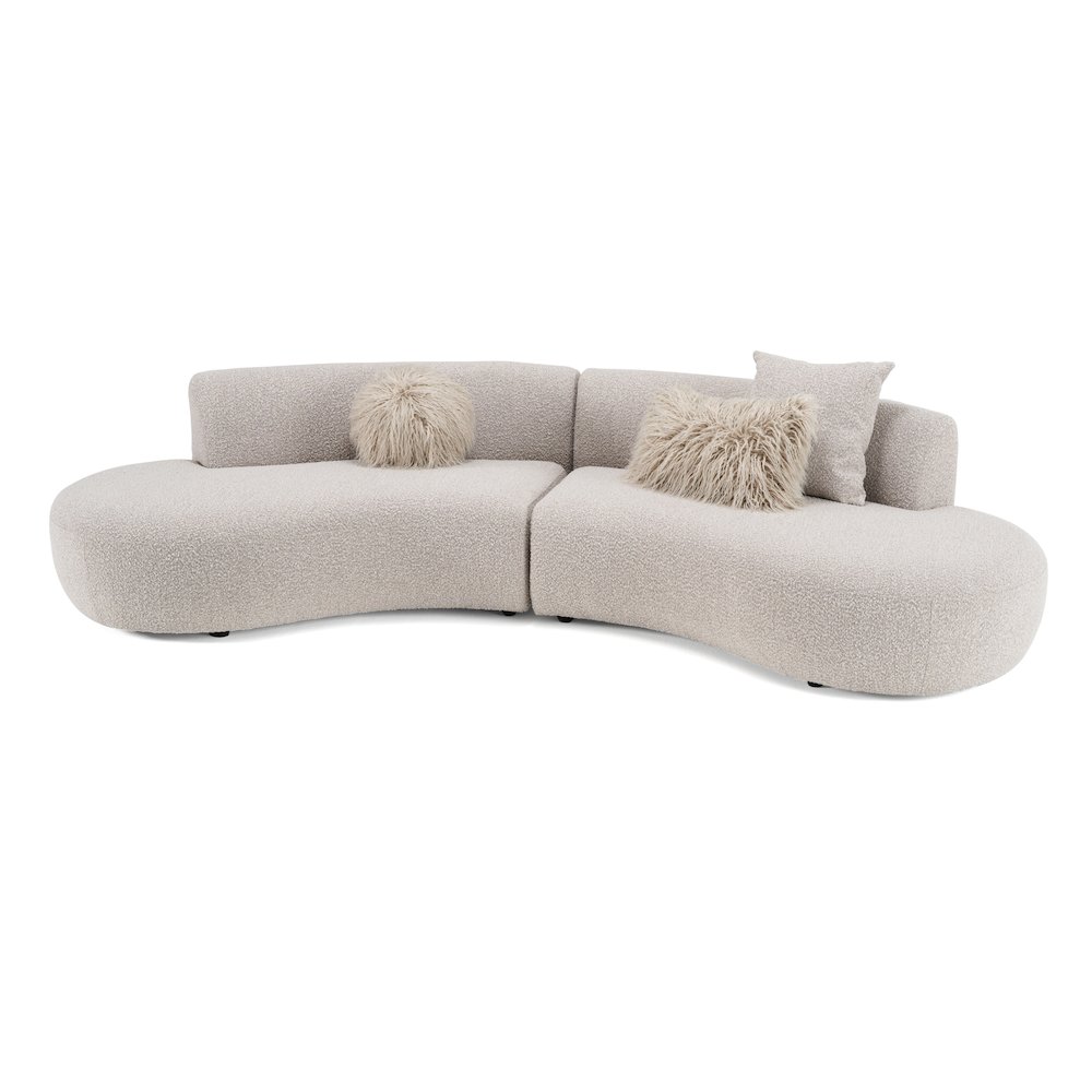 Divani Casa Weldon - Modern Grey Fabric Curved Sectional. Picture 3