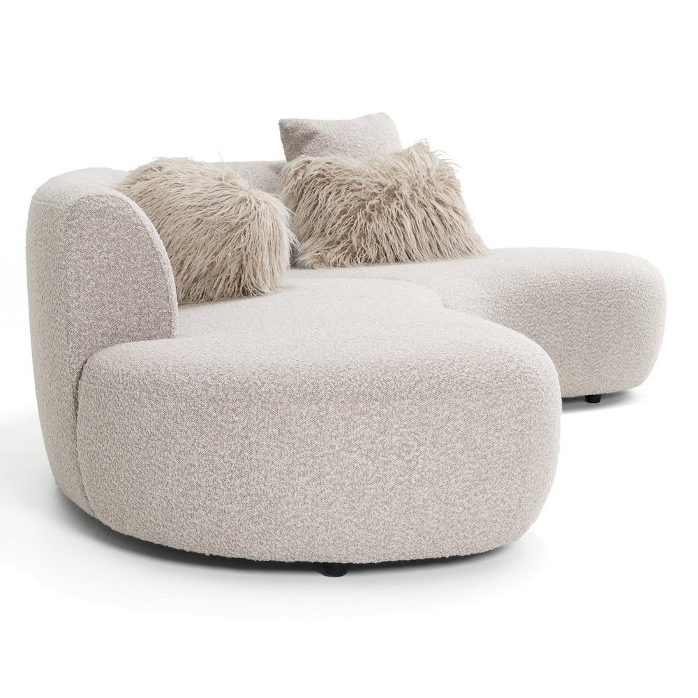 Divani Casa Weldon - Modern Grey Fabric Curved Sectional. Picture 4