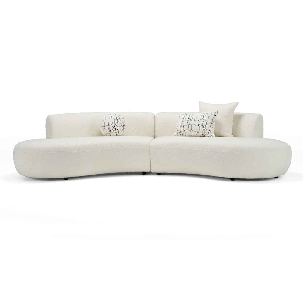 Divani Casa Weldon - Modern Cream Fabric Curved Sectional. Picture 1