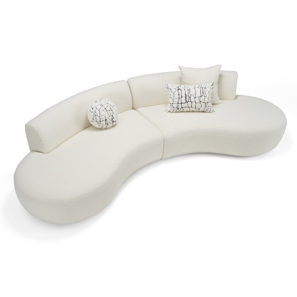 Divani Casa Weldon - Modern Cream Fabric Curved Sectional. Picture 2