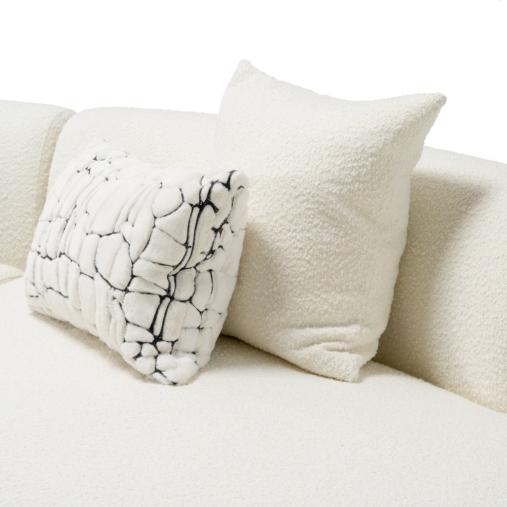 Divani Casa Weldon - Modern Cream Fabric Curved Sectional. Picture 4