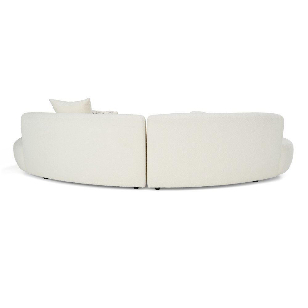 Divani Casa Weldon - Modern Cream Fabric Curved Sectional. Picture 6