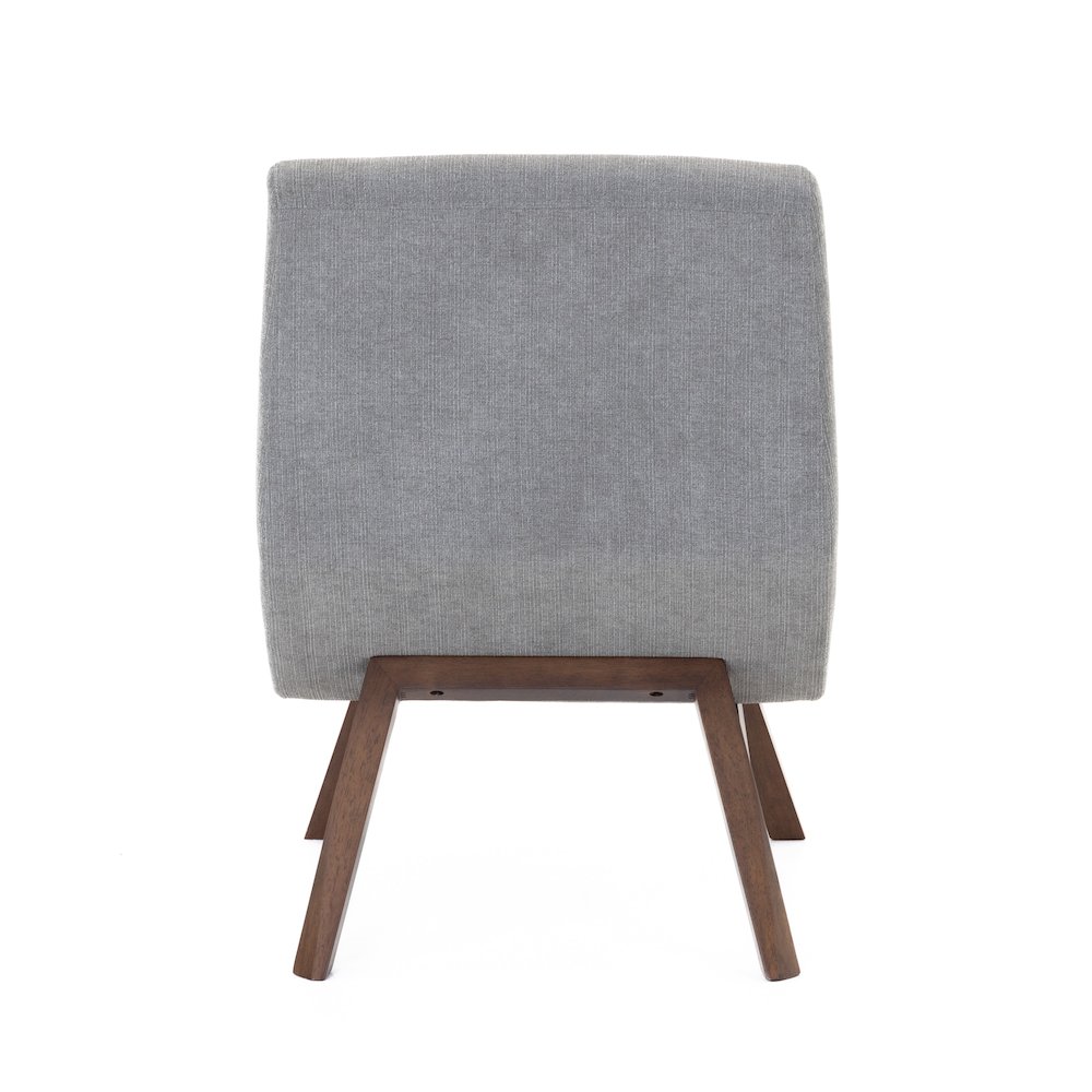 Modrest Whitney Modern Grey & Walnut Accent Chair & Ottoman. Picture 5