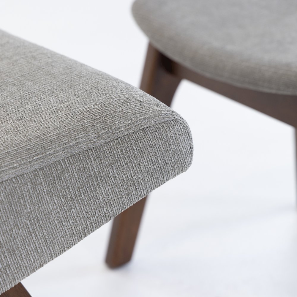 Modrest Whitney Modern Grey & Walnut Accent Chair & Ottoman. Picture 6