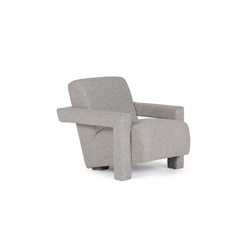 Modrest Wylie - Modern Light Grey-Beige Fabric Accent Chair. Picture 1