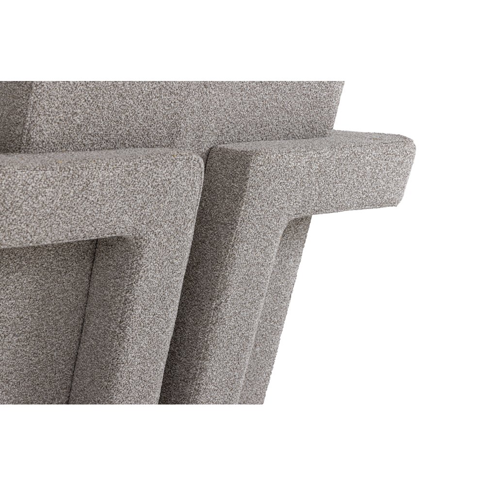 Modrest Wylie - Modern Light Grey-Beige Fabric Accent Chair. Picture 4