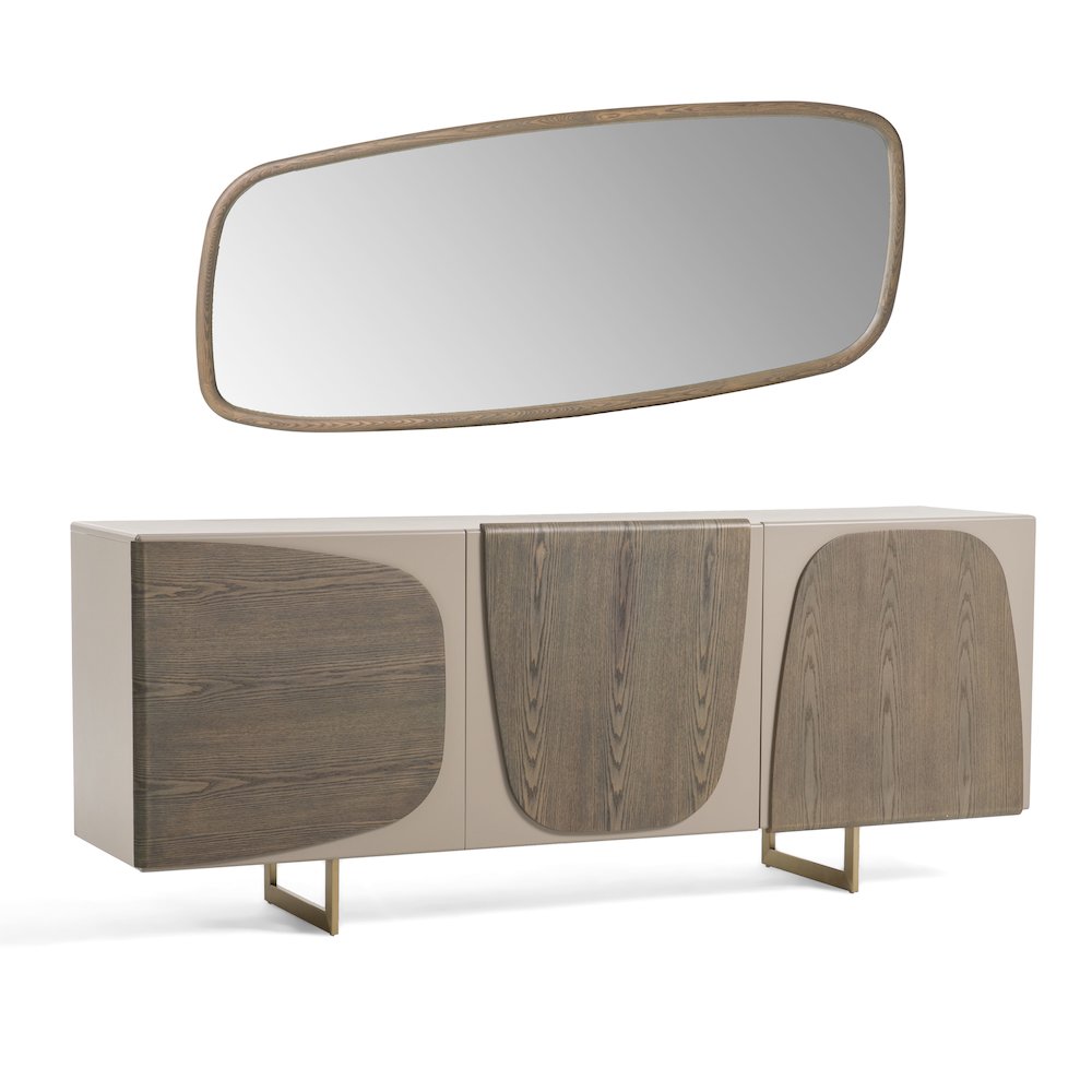Modrest Wynetta - Modern Grey Ash Buffet Mirror. Picture 2
