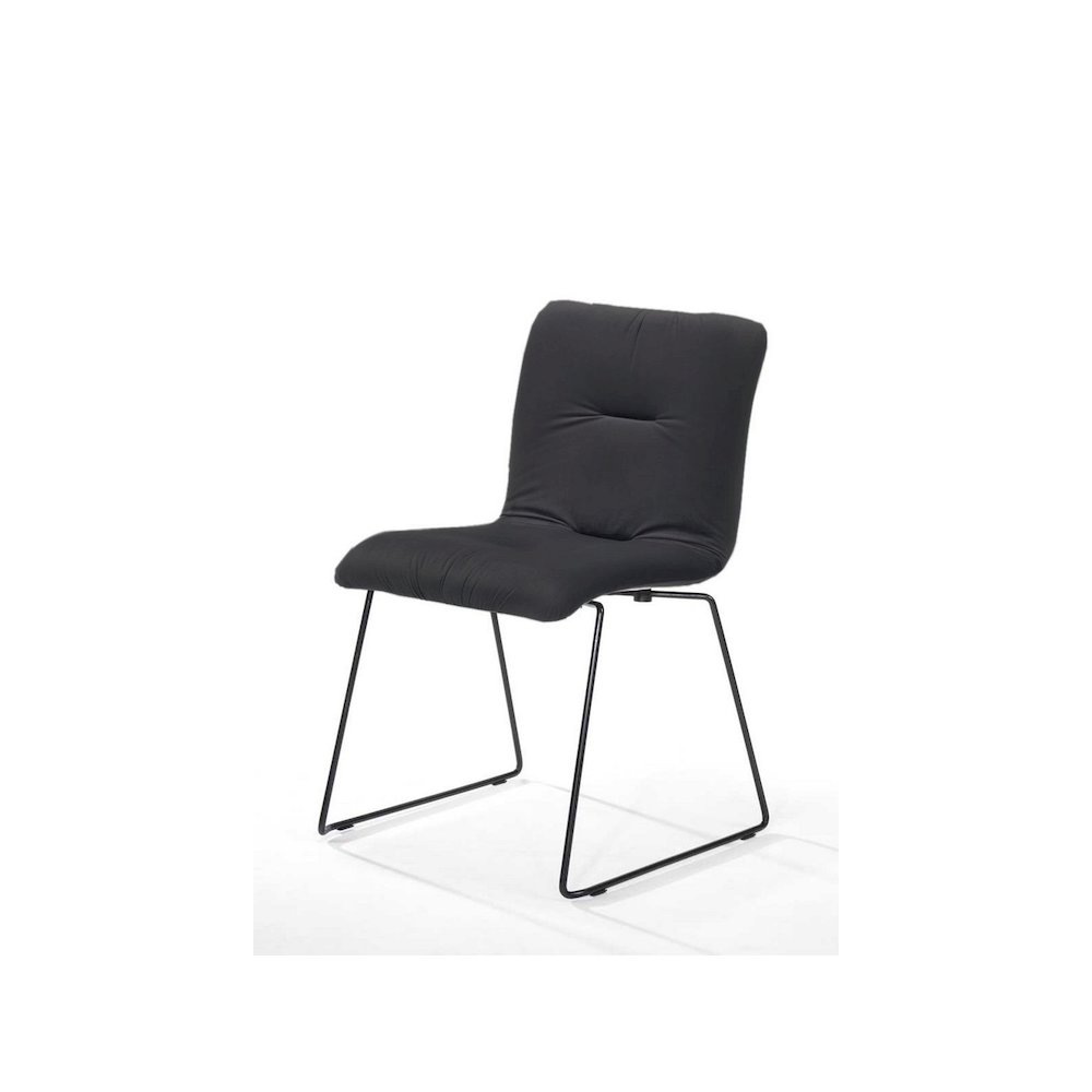 Modrest Yannis - Modern Dark Grey Fabric Dining Chair (Set of 2). Picture 1