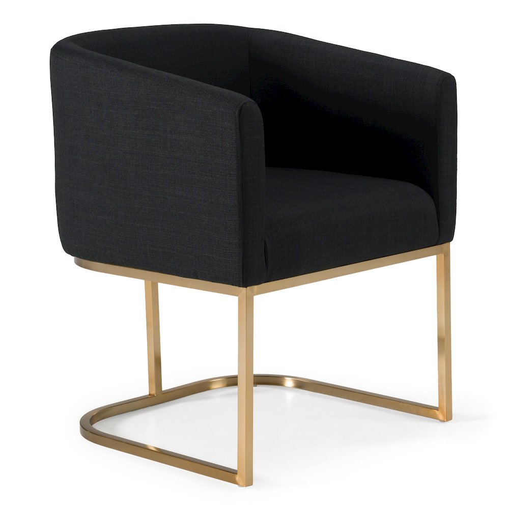 Yukon - Modern Black and Antique Brass Dining Chair. Picture 1