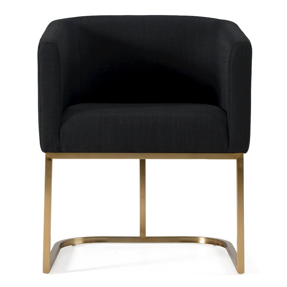 Yukon - Modern Black and Antique Brass Dining Chair. Picture 5