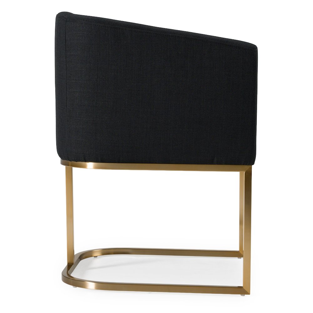 Yukon - Modern Black and Antique Brass Dining Chair. Picture 6