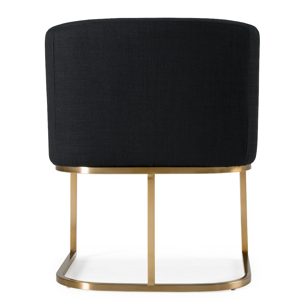 Yukon - Modern Black and Antique Brass Dining Chair. Picture 7