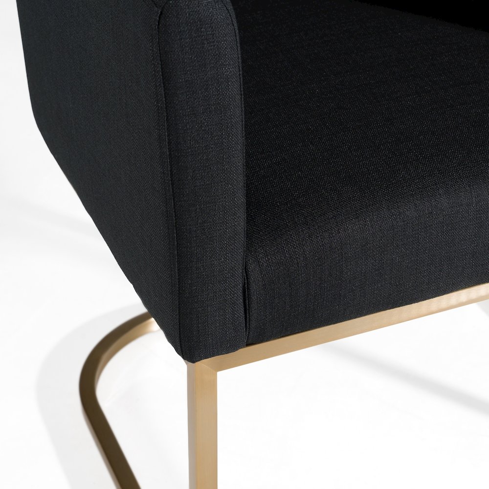 Yukon - Modern Black and Antique Brass Dining Chair. Picture 9