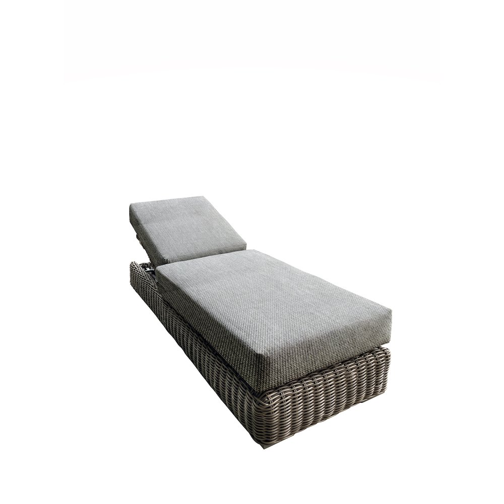 Tulum Chaise Lounge with Cushion, Dark Beige. Picture 1