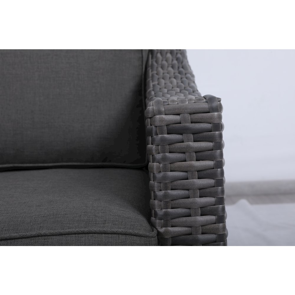 Bora Bora Wicker Rattan Love Seat With Olefin Cushion. Picture 3