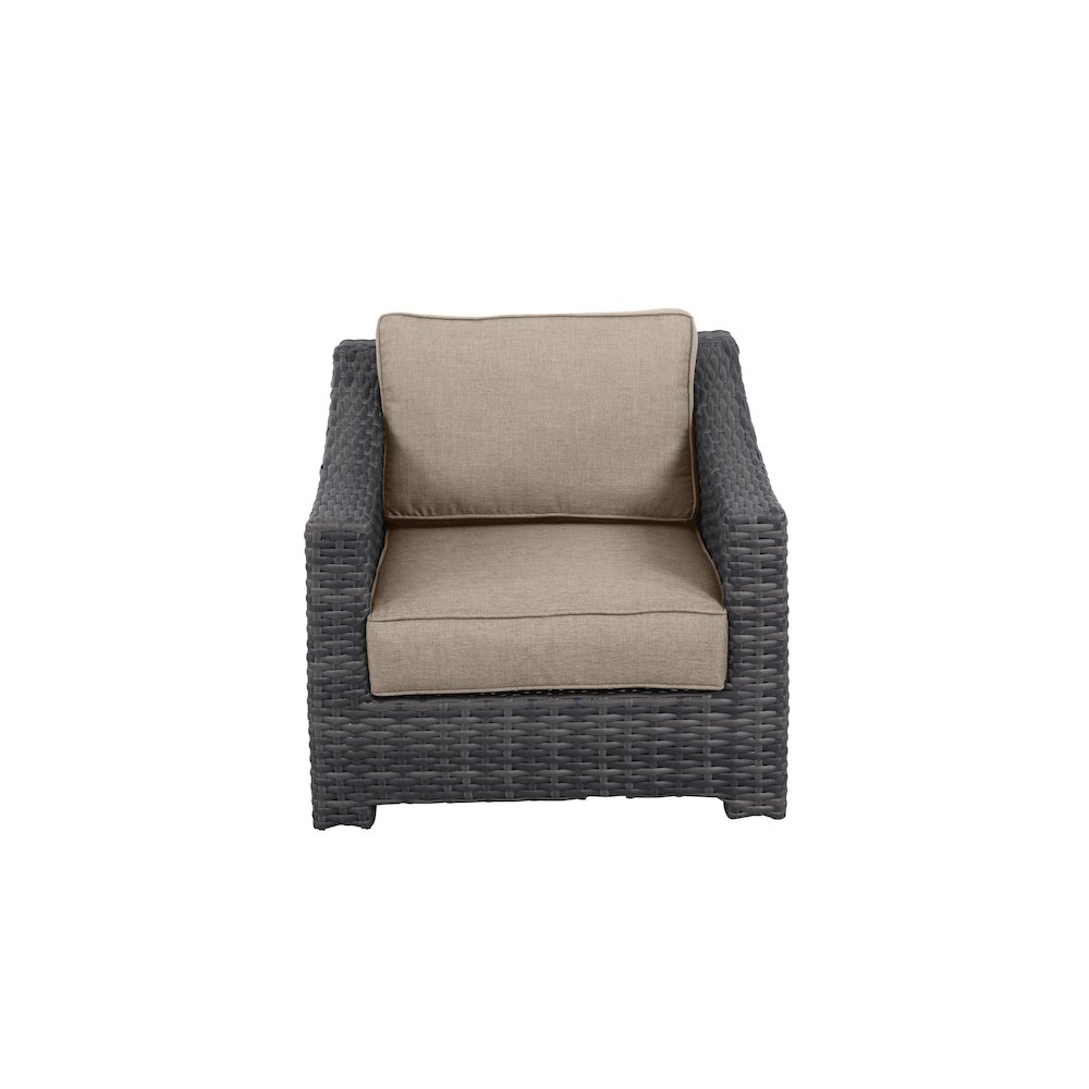 Bora Bora Wicker Rattan Club Chair with Olefin Cushion - Wheat Cushion. Picture 1
