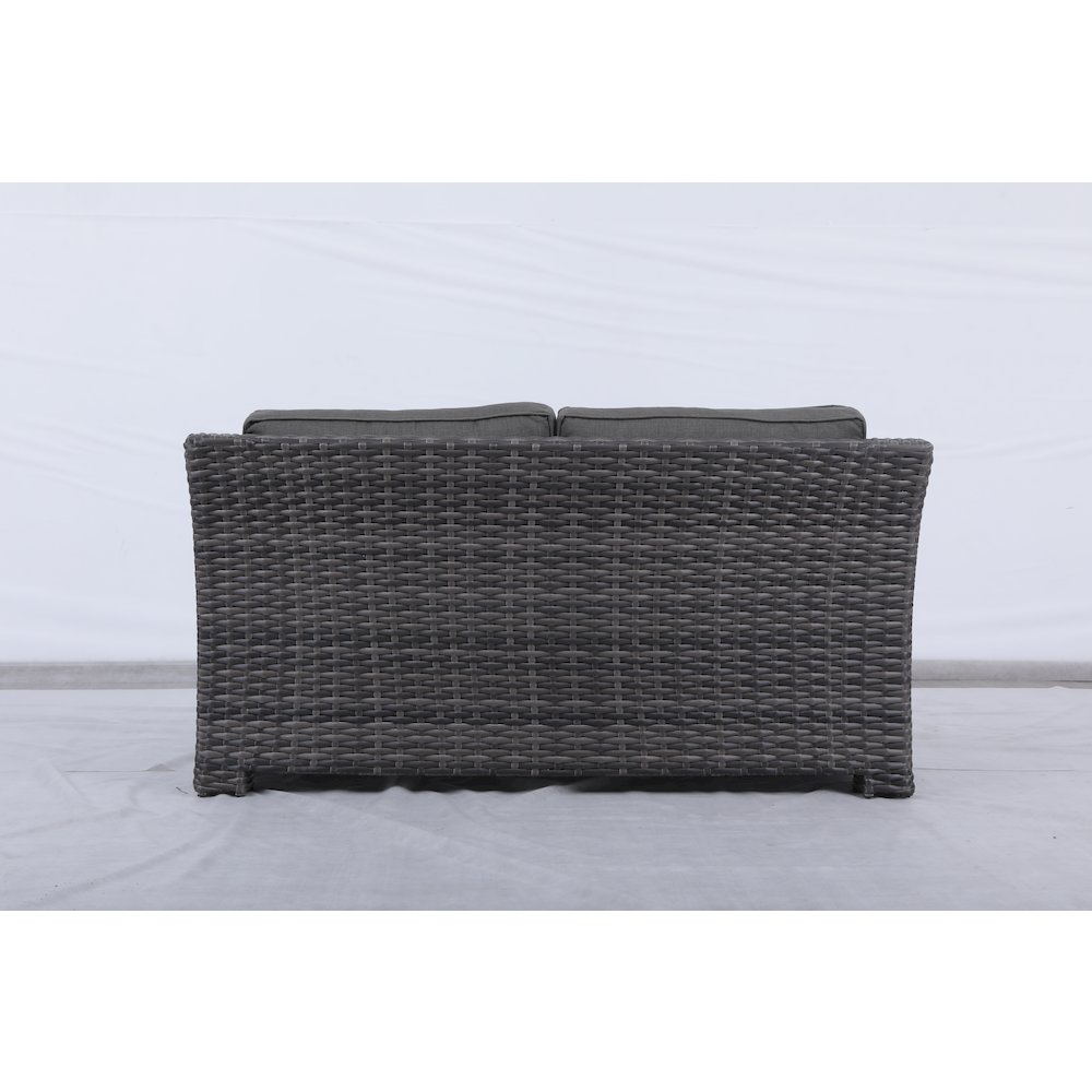 Bora Bora Wicker Rattan Love Seat With Olefin Cushion. Picture 5