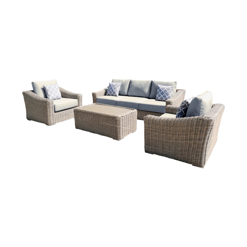 Tulum Sofa Set with Light Beige Cushion. Picture 1
