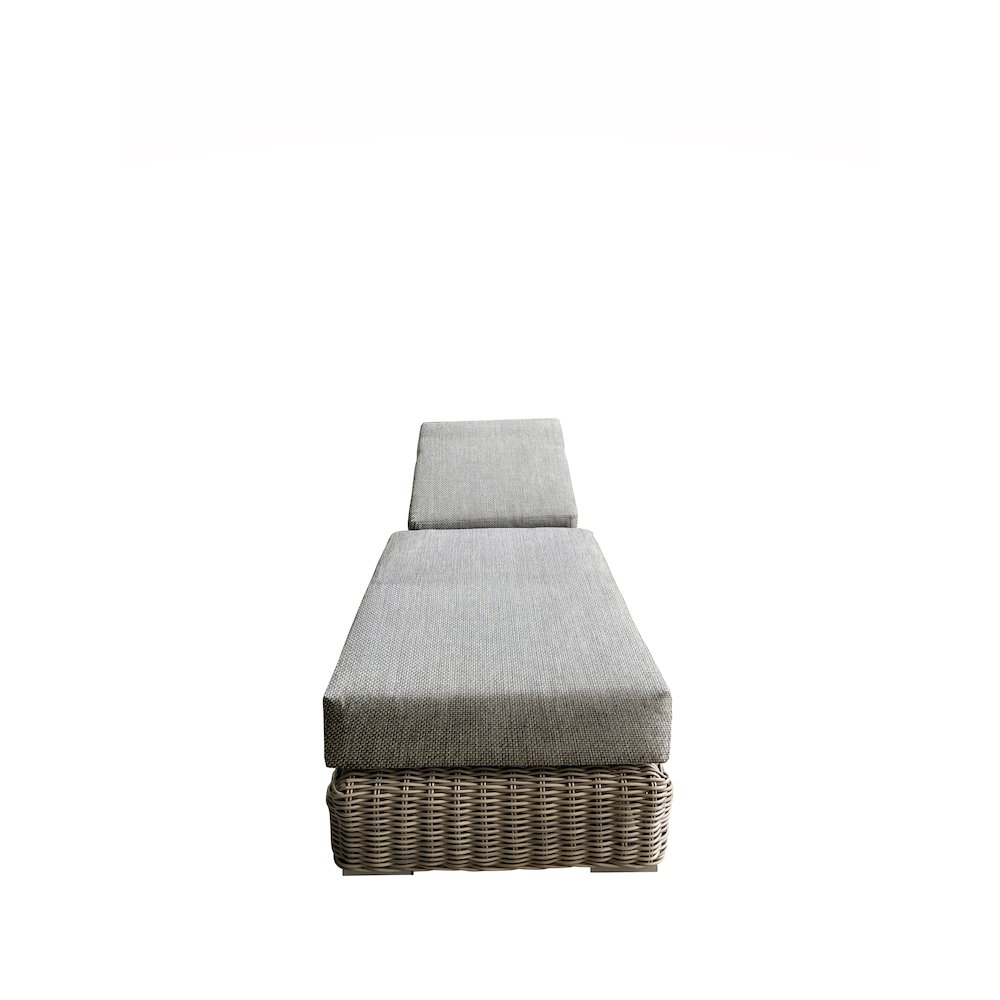 Tulum Chaise Lounge with Cushion, Dark Beige. Picture 2