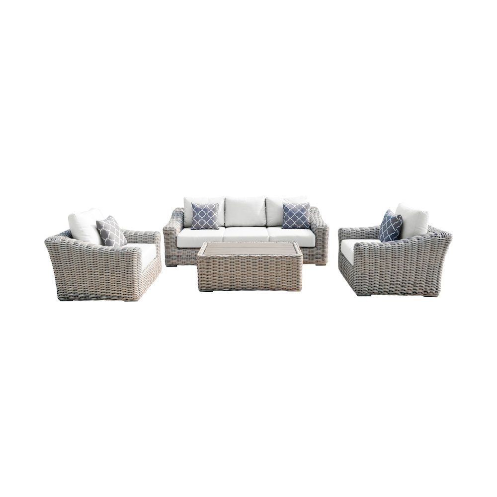 Hawaii Sofa Set with White Cushion. Picture 1