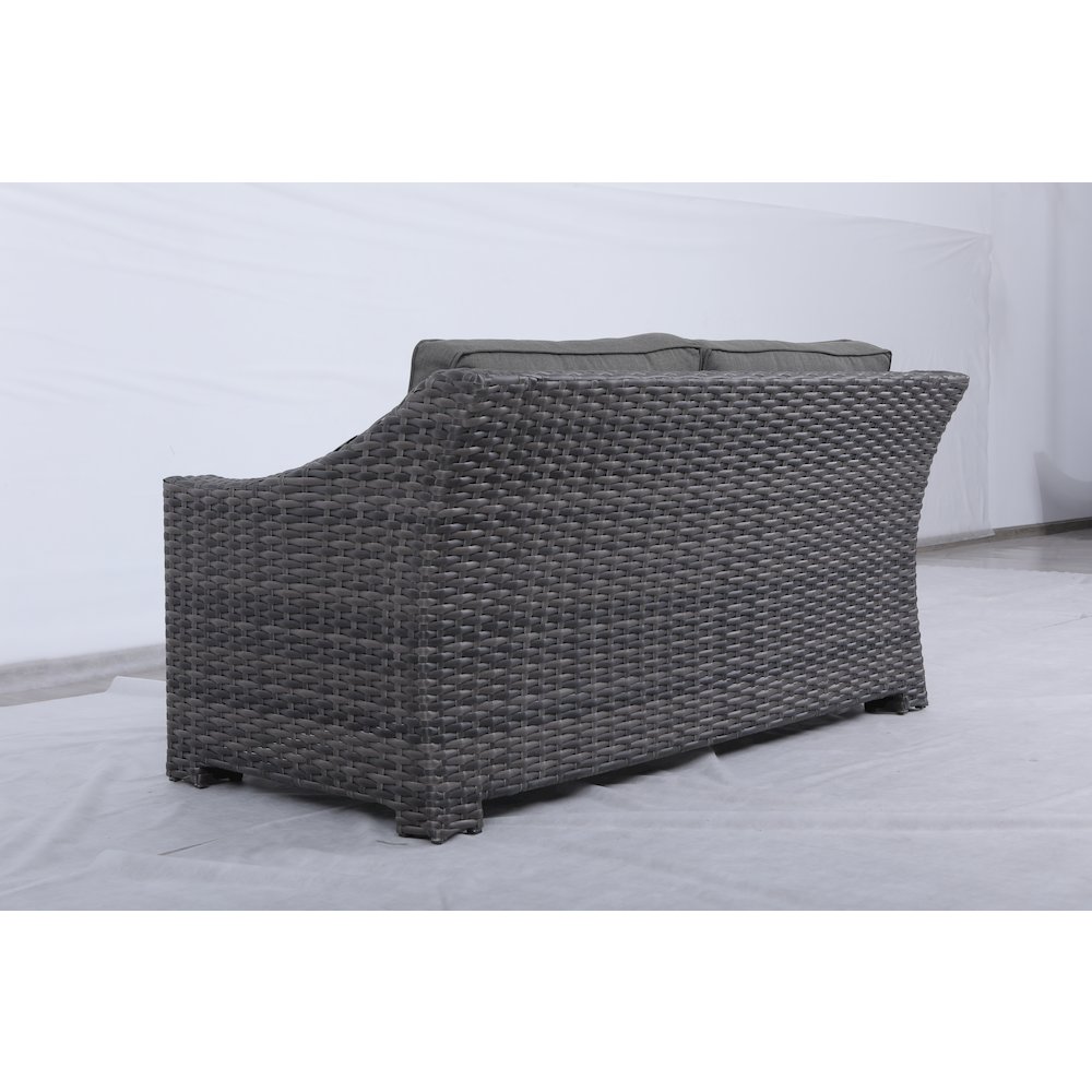 Bora Bora Wicker Rattan Love Seat With Olefin Cushion. Picture 6