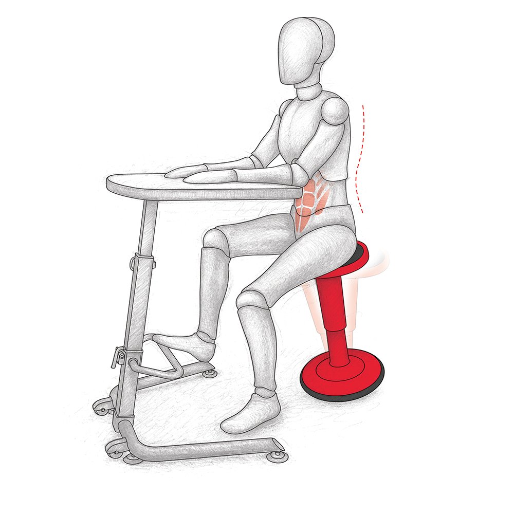 Hierarchy Height Adjustable Grow Stool- Short Stool (Red). Picture 7