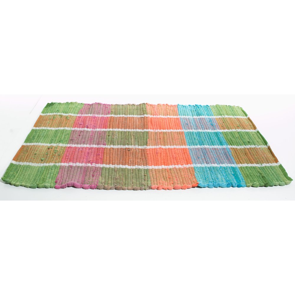 Colored Plaid Doormat in Cotton Material. Picture 2