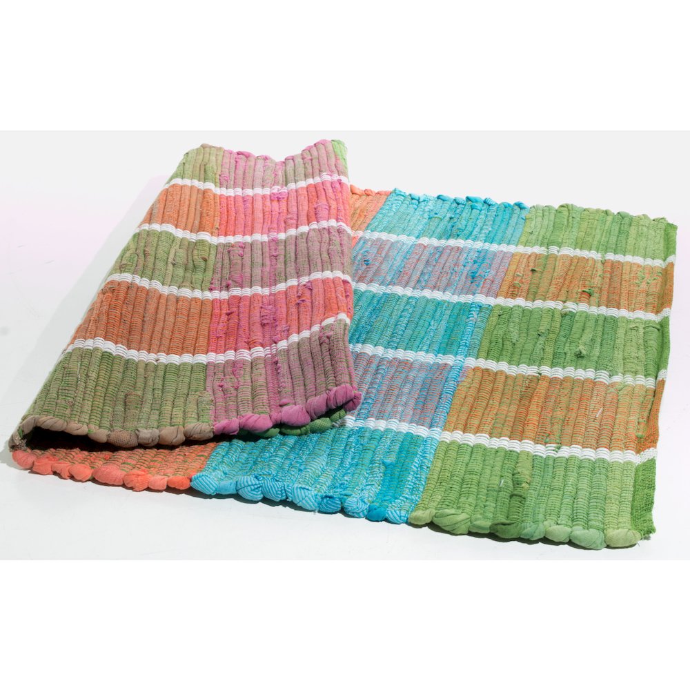 Colored Plaid Doormat in Cotton Material. Picture 3