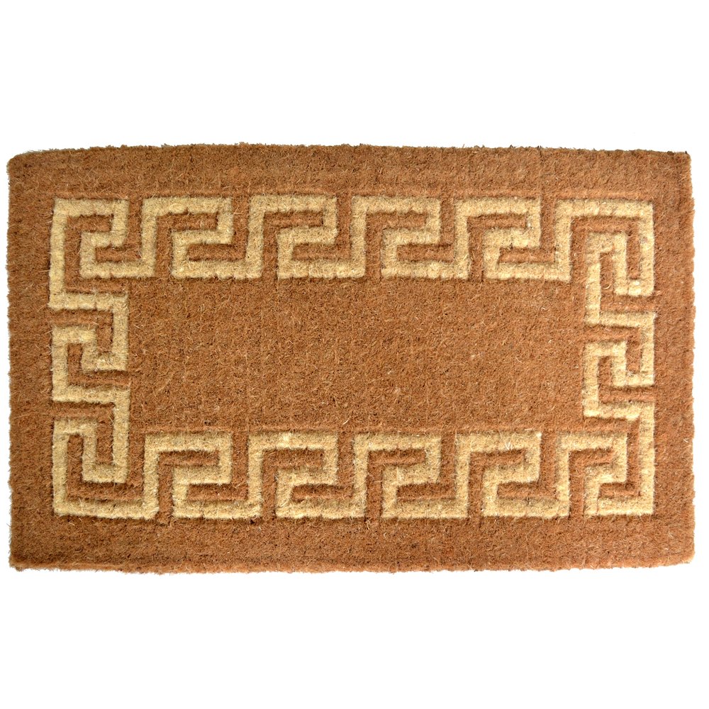 Greek Key Doormat in Coir Material. Picture 1