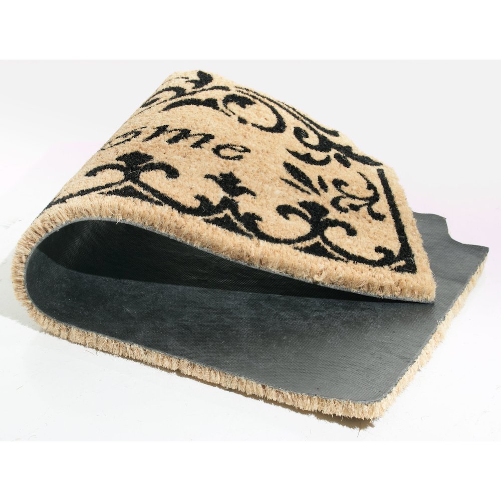 Welcome Fleur De Lis Doormat in Coir/PVC Material. Picture 2