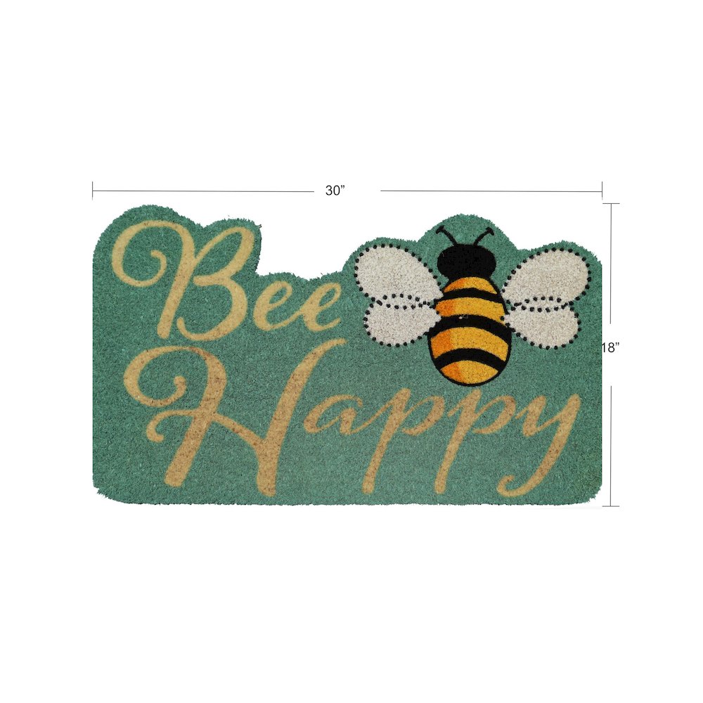 Bee Happy Doormat in Coir/PVC Material. Picture 4