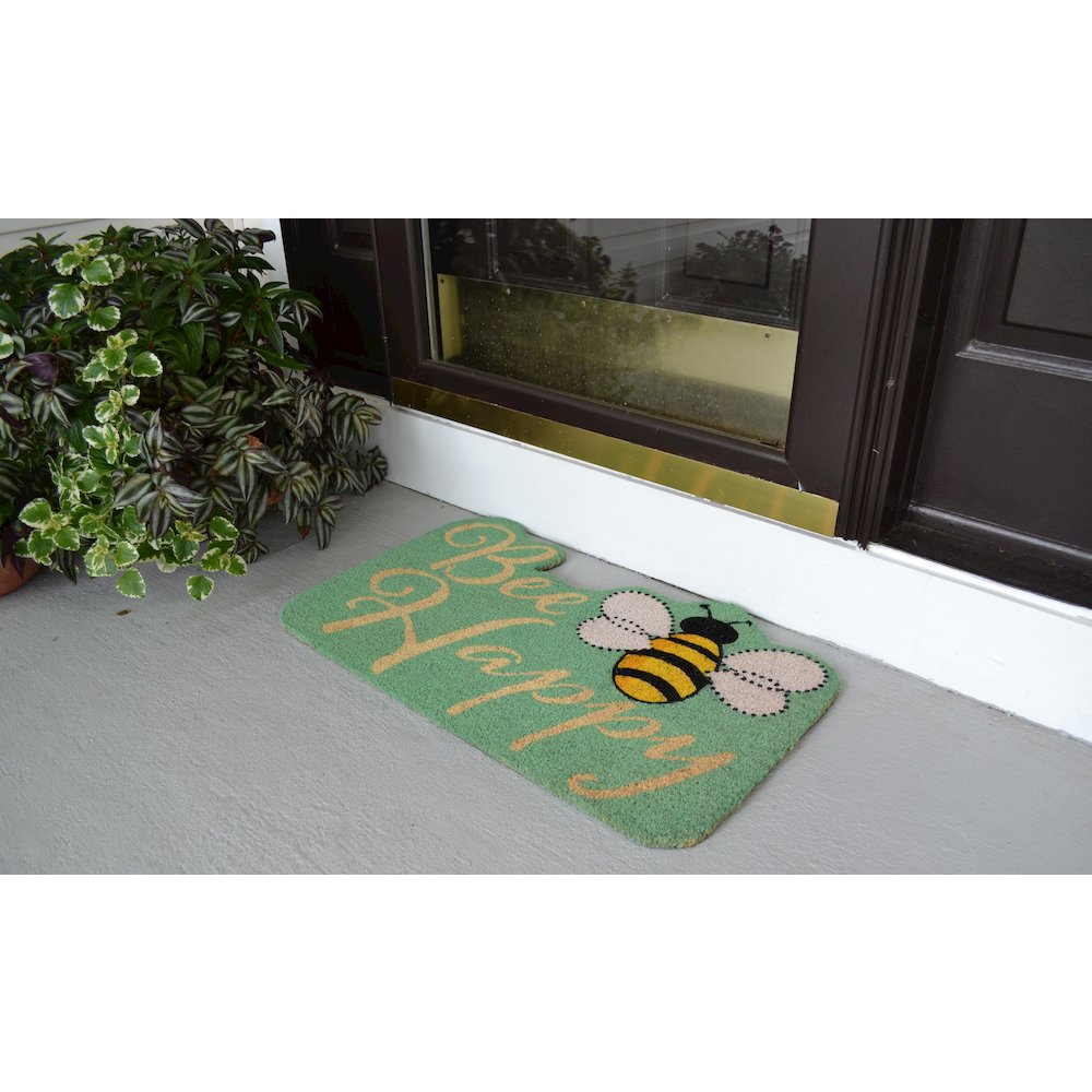 Bee Happy Doormat in Coir/PVC Material. Picture 2