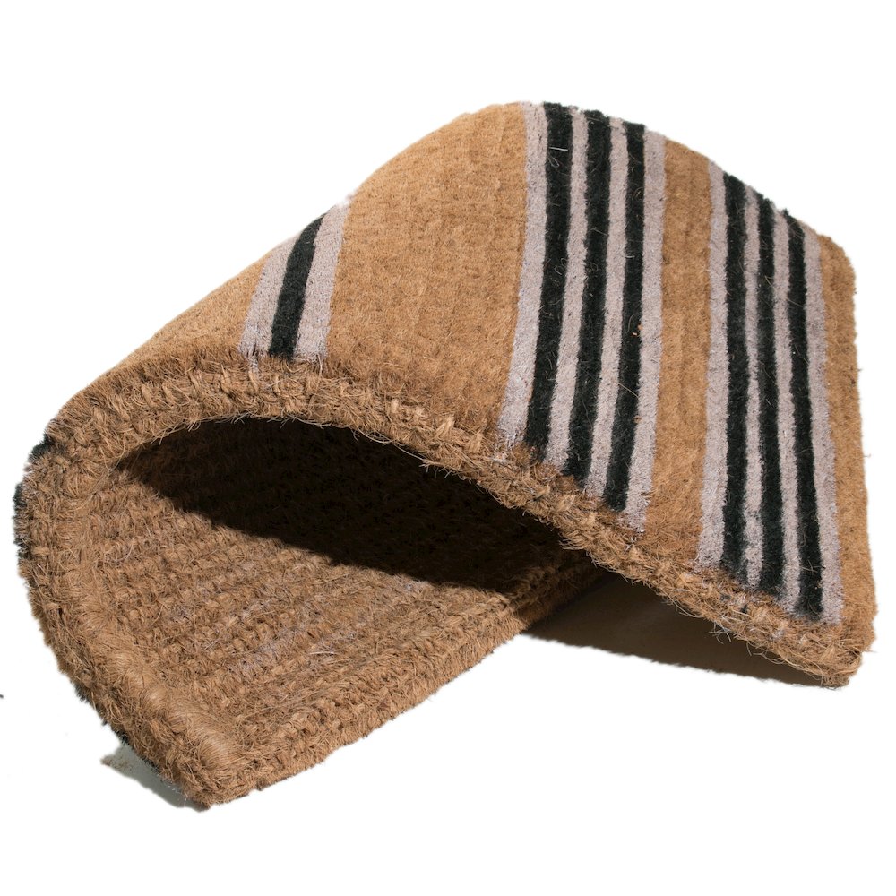 Black Stripes Doormat in Coir Material. Picture 2