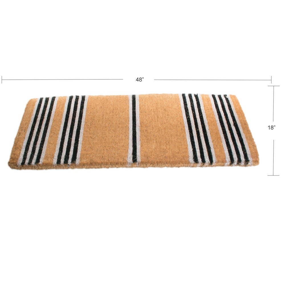 Black Stripes Doormat in Coir Material. Picture 5