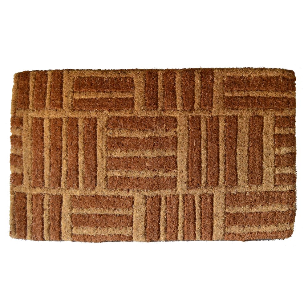 Criss Cross Doormat in Coir Material. Picture 1