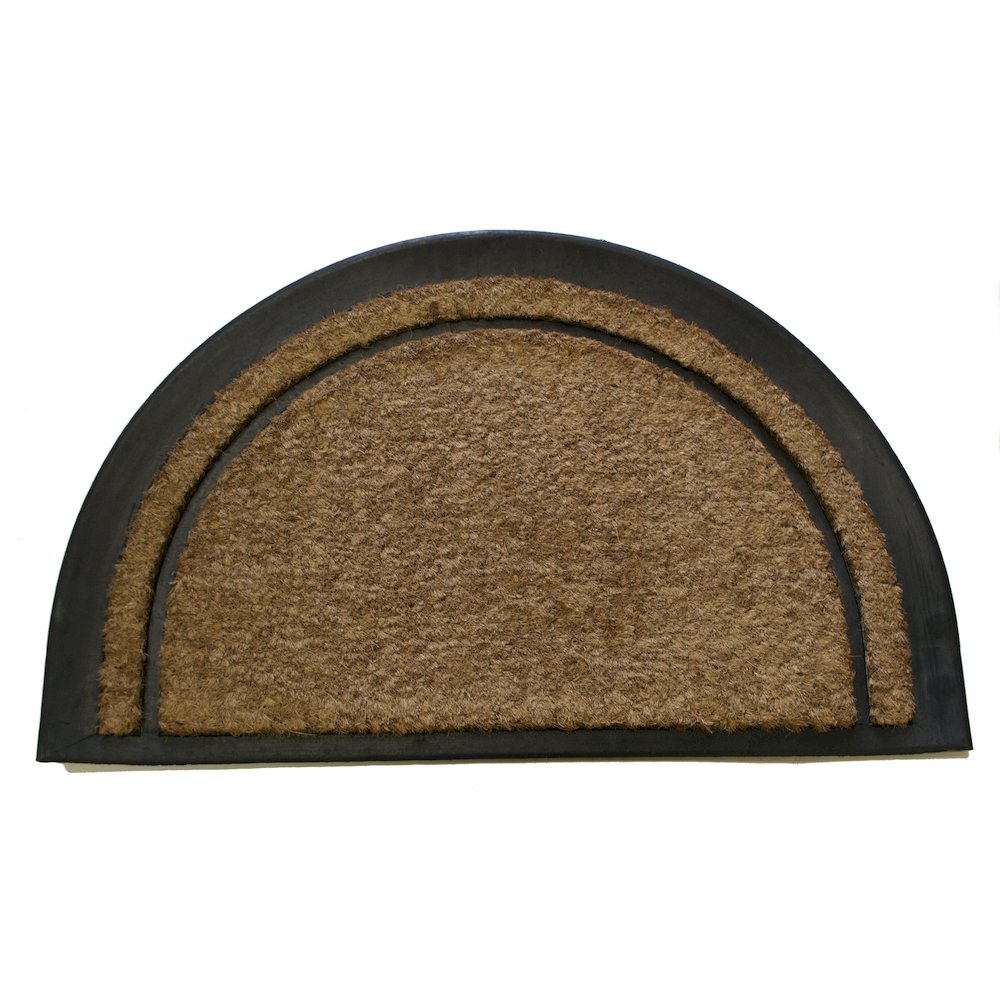 York Half Round Doormat in Coir/ Rubber Material. Picture 1
