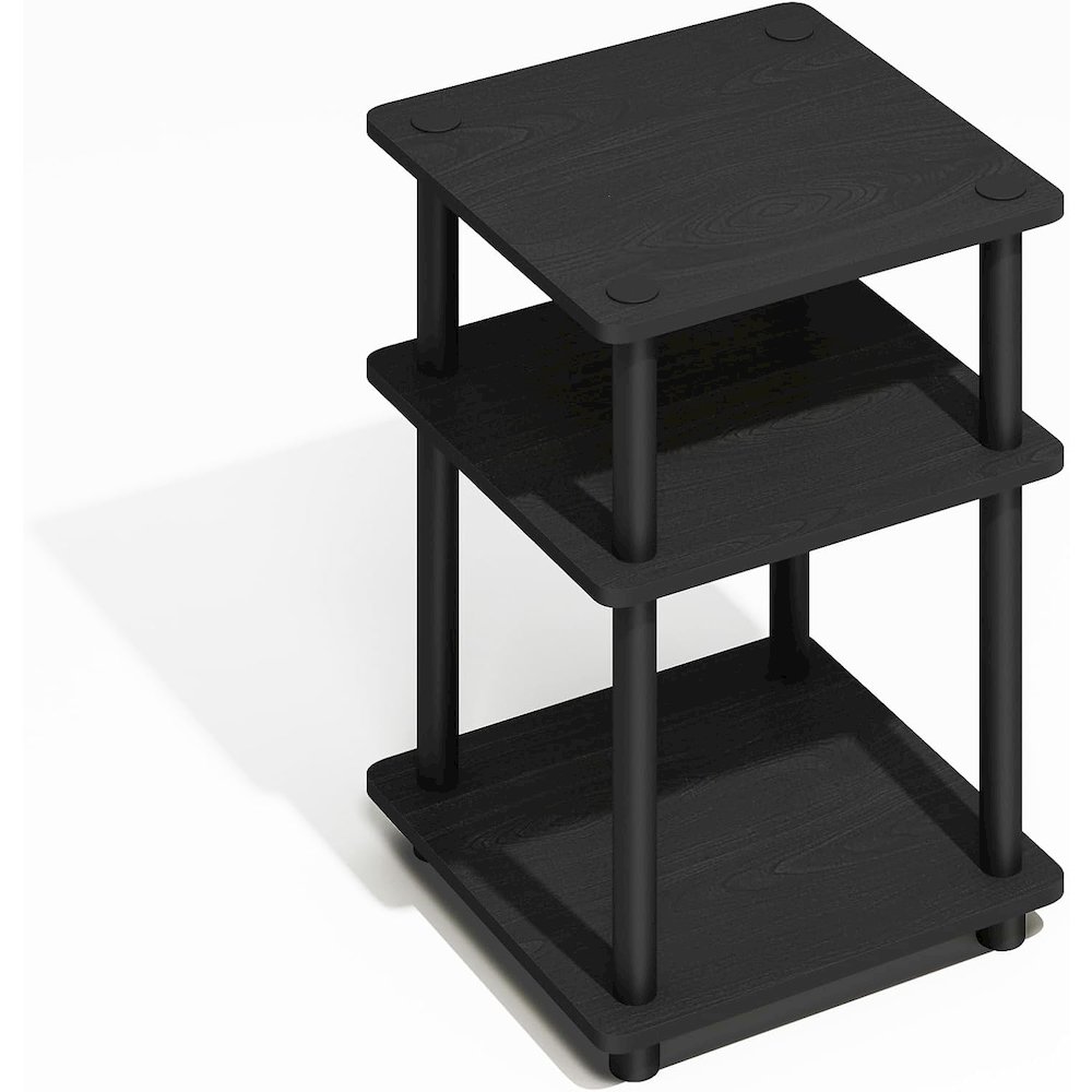 Turn-N-Tube End Table, Side Table with Shelf, Darkwood. Picture 1