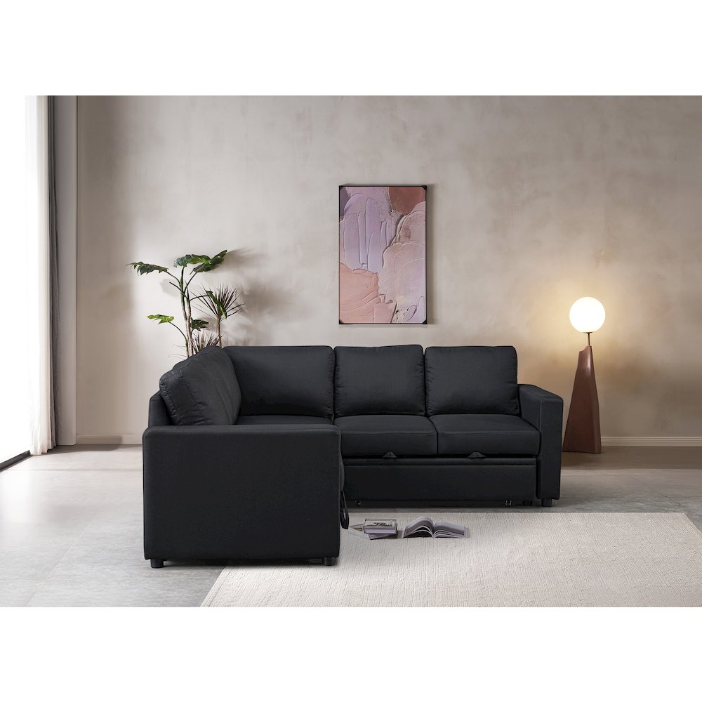 Modular Sectional Sleeper Sofa with Pull Out Bed, L Shaped Sectional Couch