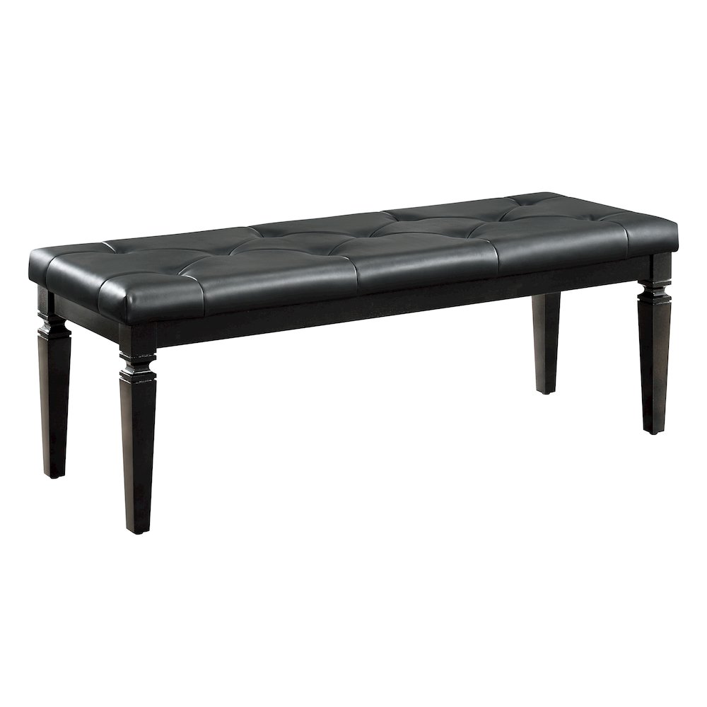 Allura Rubberwood Bench in Black. Picture 1