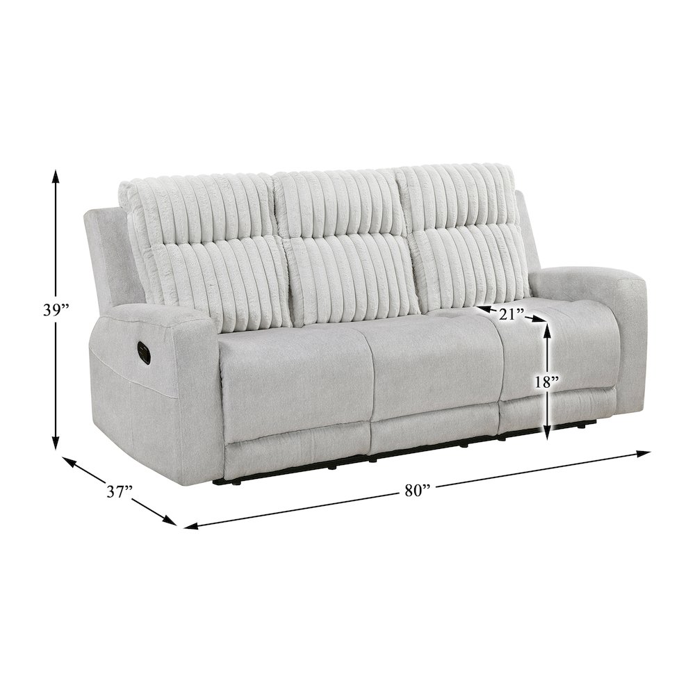 Benton Corduroy 2pc Set: Sofa, Love in Light Gray. Picture 5