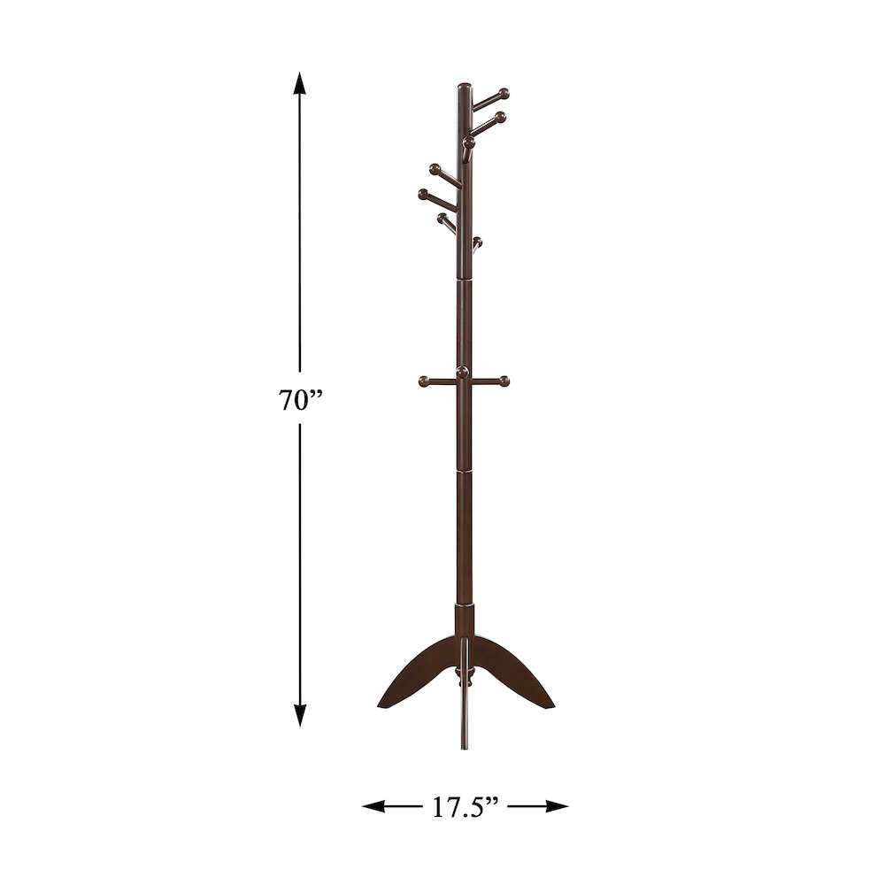 Moe Rubberwood Coat Rack in Dark Brown. Picture 4