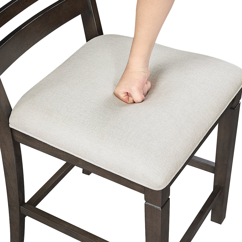 Victoria Asian Hardwood Counter Height Chair, Set of 2 in Dark Espresso. Picture 8