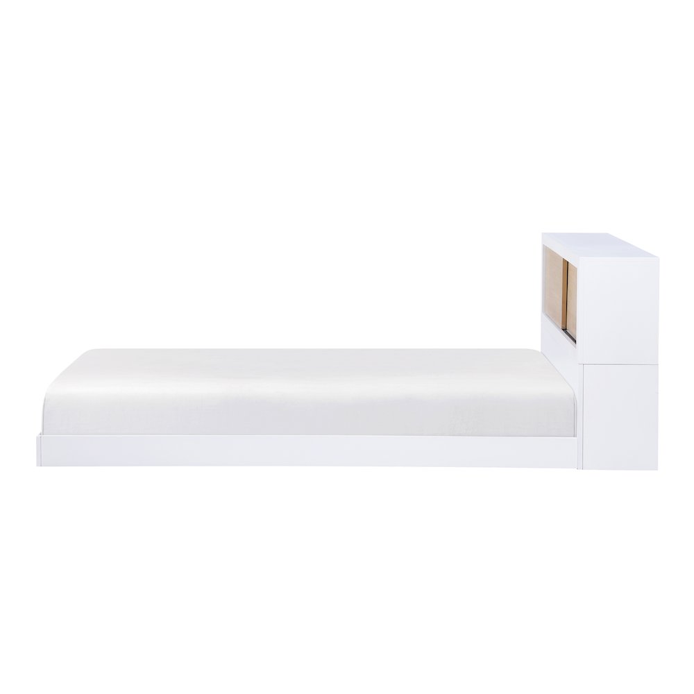 Asker Asian Hardwood Twin Bookcase Bed in 2-Tone (White and Natural). Picture 10