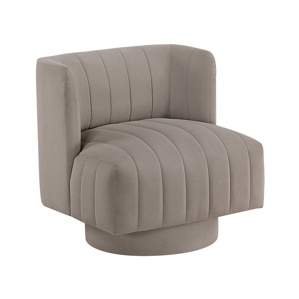 Joyce Textured Swivel Chair in Taupe. Picture 1