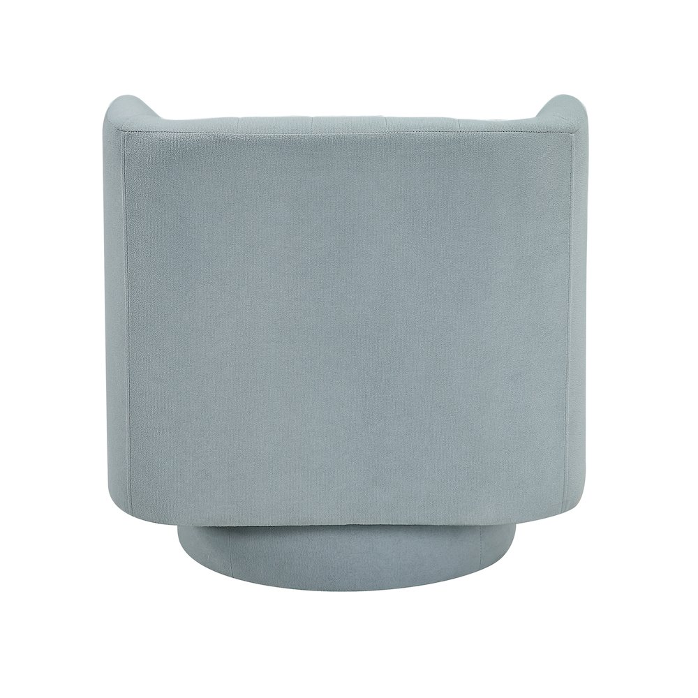 Joyce Textured Swivel Chair in Aqua Blue. Picture 3