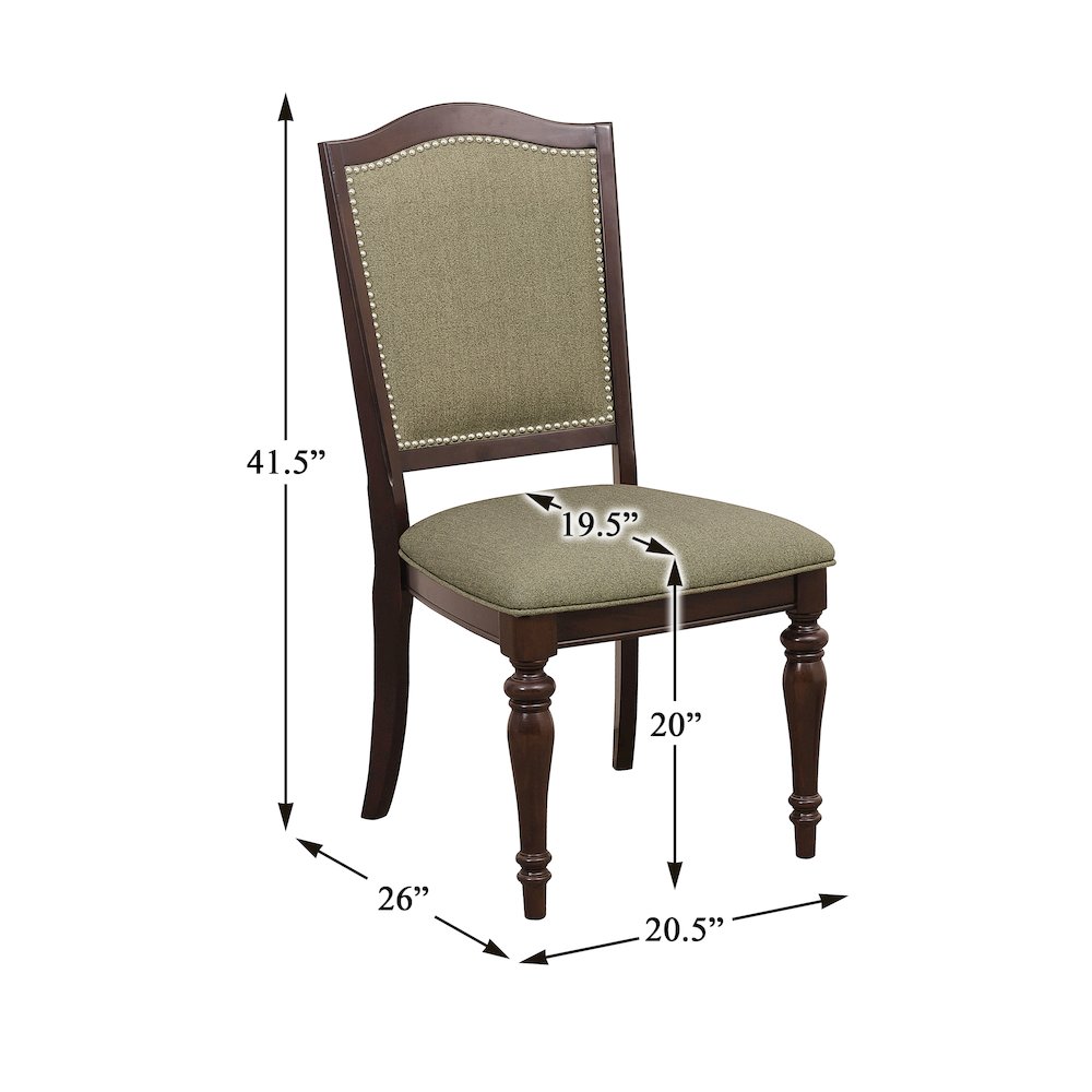 Marston Asian Hardwood Dining Side Chair, Set of 2 in Dark Cherry. Picture 6