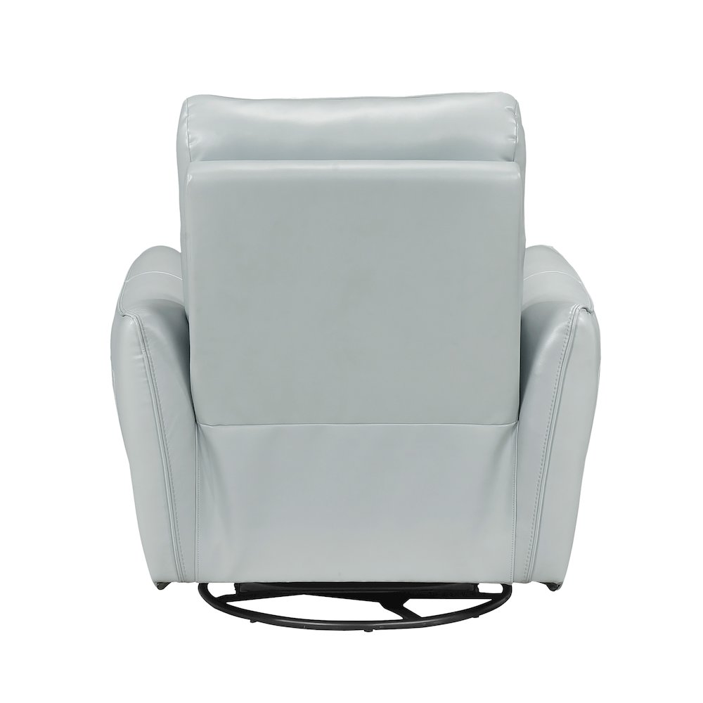 Thomas Leather Swivel Glider Reclining Chair in Aqua. Picture 3