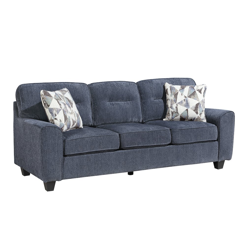 Bennett Chenille Sofa in Blue. Picture 1