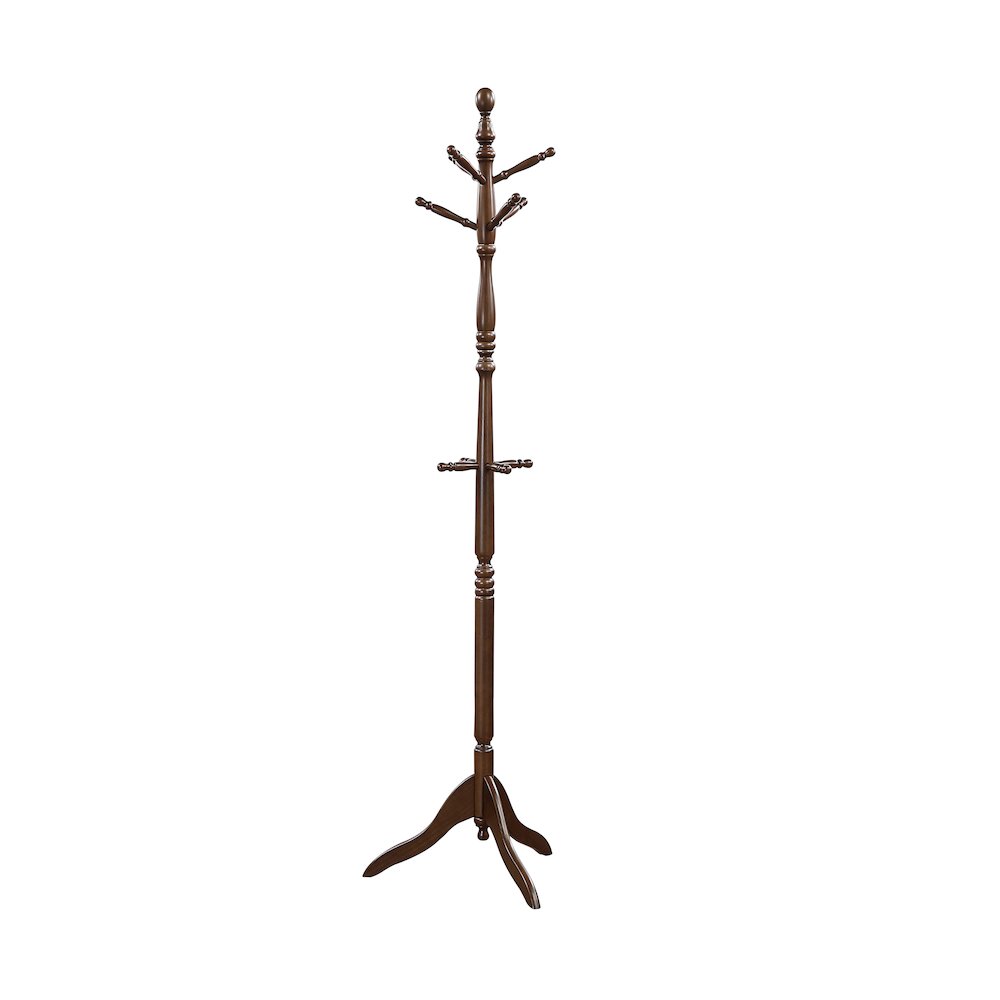Manny Rubberwood Coat Rack in Dark Brown. Picture 1
