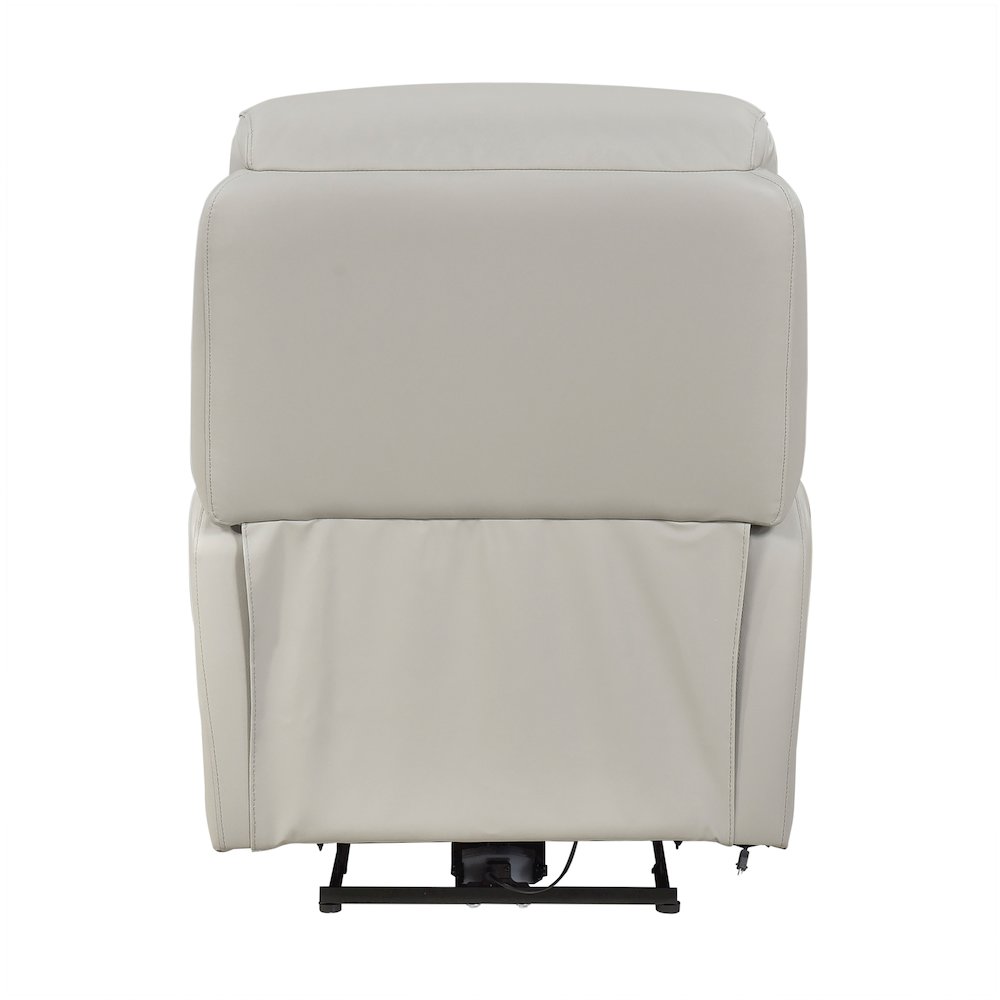 Leif Leather Power Reclining Chair in Light Gray. Picture 3